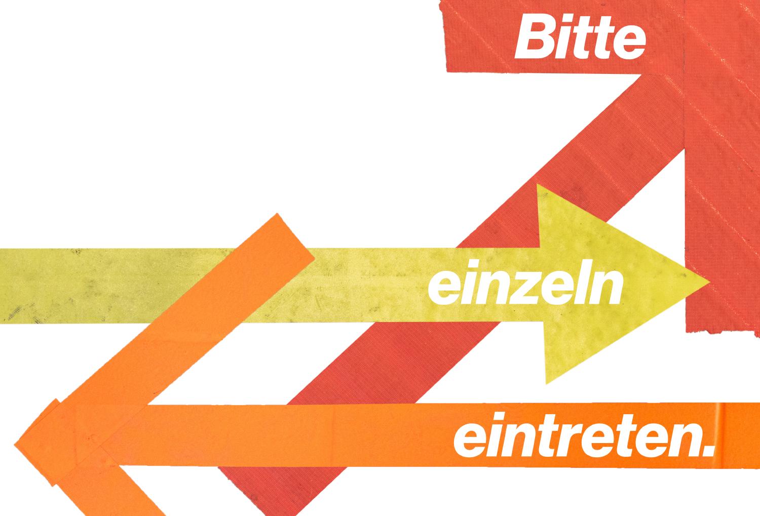 Bitte einzeln Einteten: Pfeile aus Klebeband